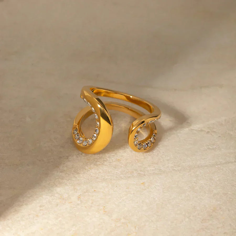 Anel de gotas de diamante - Zoe