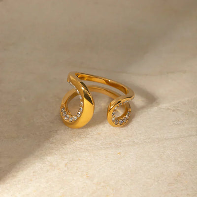 Anel de gotas de diamante - Zoe