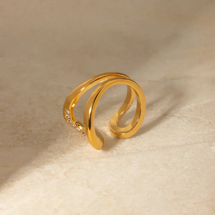 Anel de gotas de diamante - Zoe