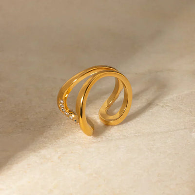 Anel de gotas de diamante - Zoe