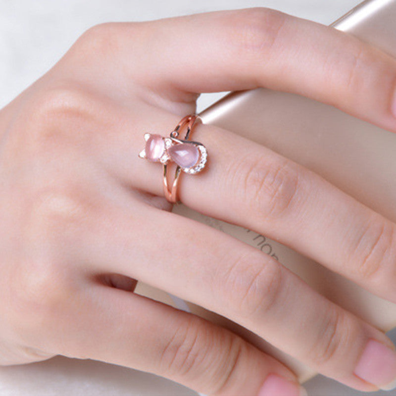 Anel de cristal para gatos para mulher - Liora