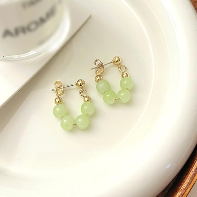 Brincos de argola com pérolas Lime Twist - Liora