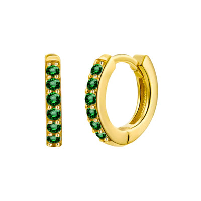 Brincos em ouro com zircónias verdes - Enara