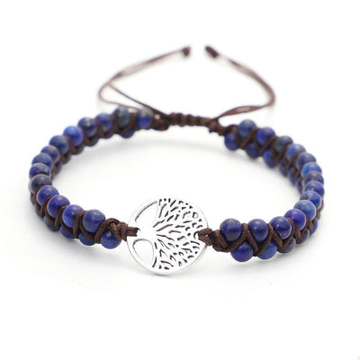 Pulseira de ioga entrançada com pendente da árvore da vida