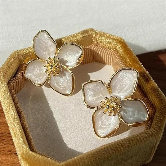 Brincos Flora esmaltados - Verónica