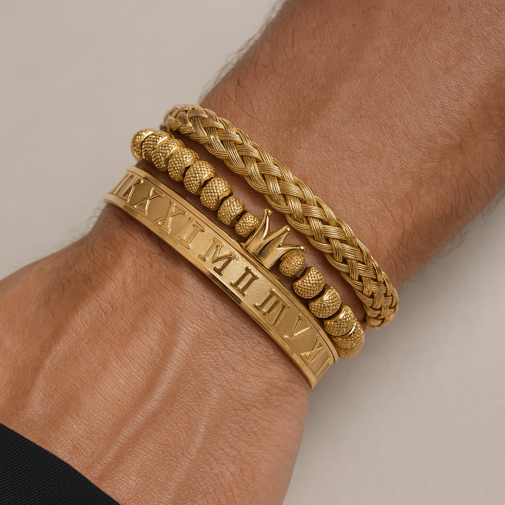 Pulseira para homem Coroa imperial estilo romano - Magnus