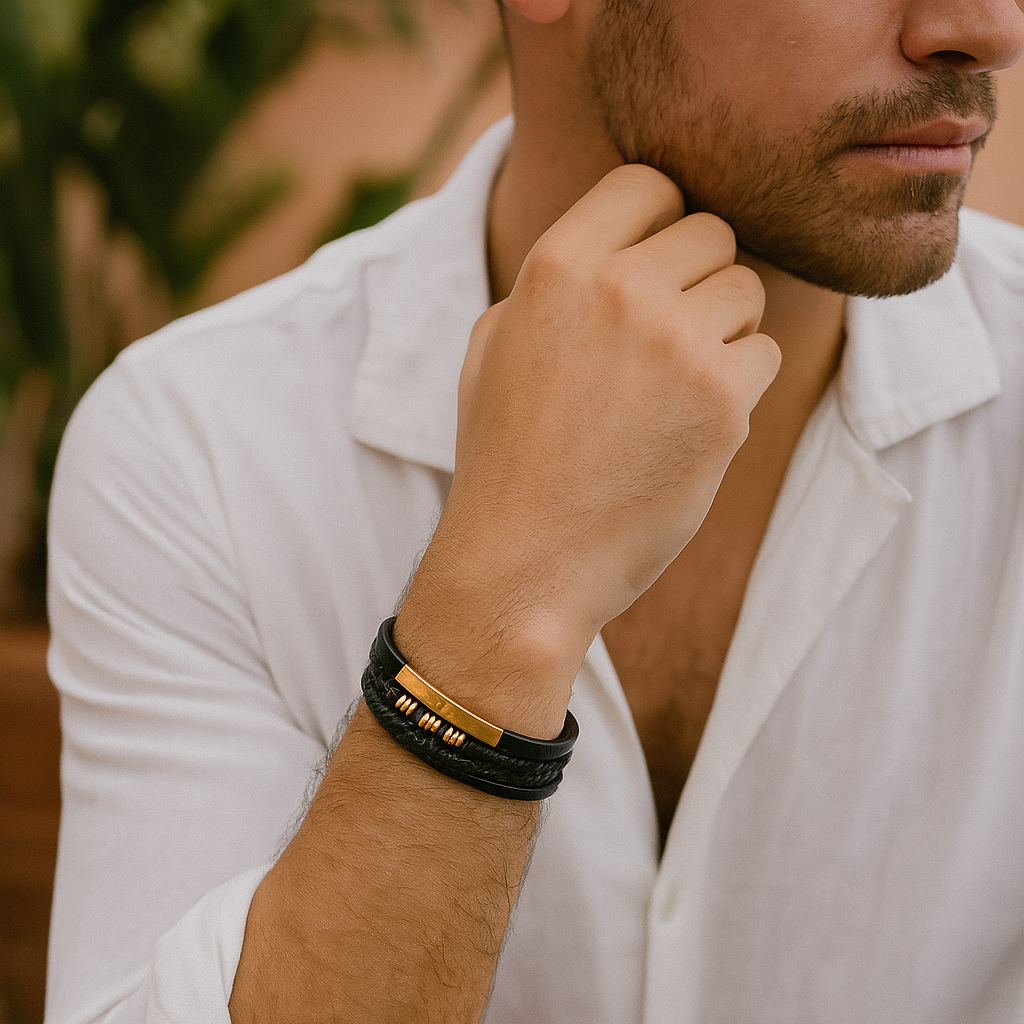 Majestic Vintage - Pulseira de couro de luxo