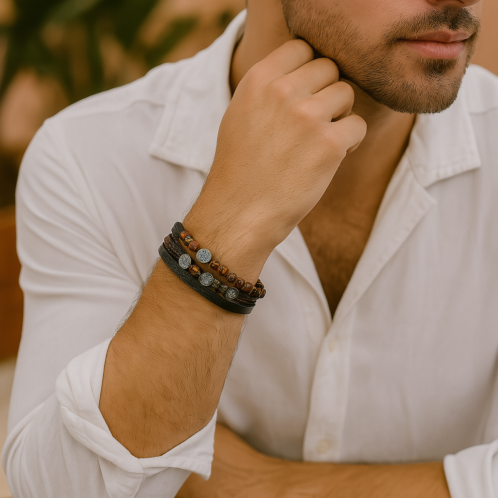 Elysian Vintage - Pulseira de couro de luxo