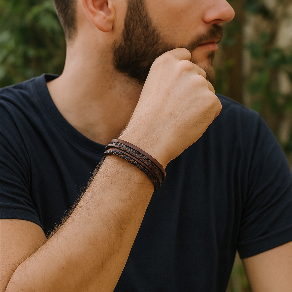 Prestige Vintage - Pulseira de couro de luxo