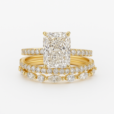 Conjunto de alianças de casamento Jaily 3 peças - Hecate