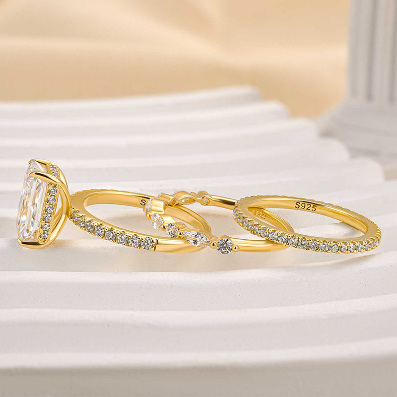 Conjunto de alianças de casamento Jaily 3 peças - Hecate