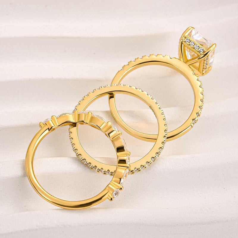 Conjunto de alianças de casamento Jaily 3 peças - Hecate