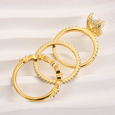 Conjunto de alianças de casamento Jaily 3 peças - Hecate