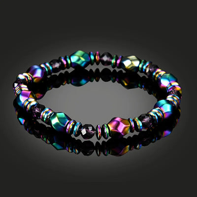 Pulseira de contas metálicas energizantes com design magnético - Eonix