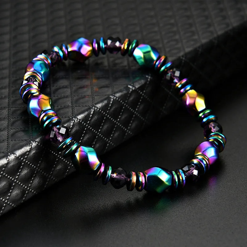 Pulseira de contas metálicas energizantes com design magnético - Eonix