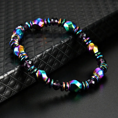 Pulseira de contas metálicas energizantes com design magnético - Eonix