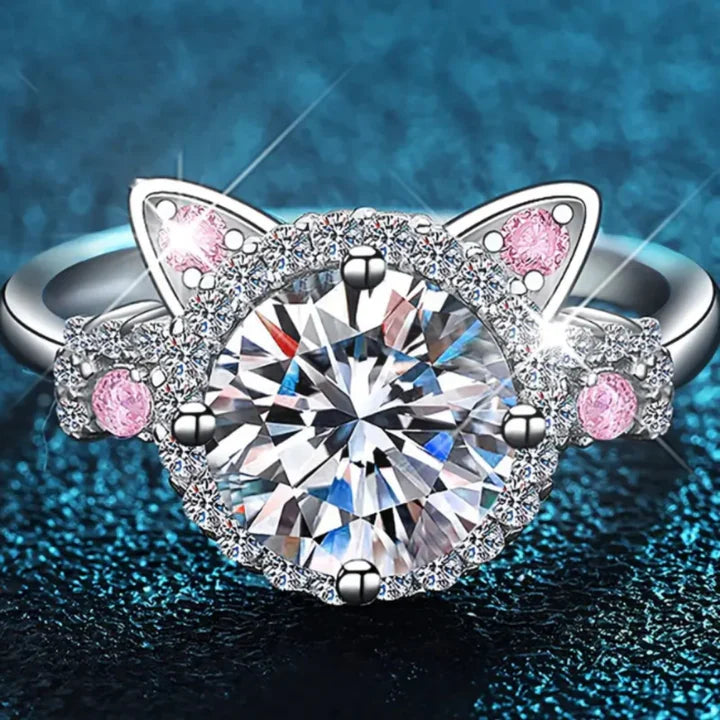 Anel de gatinho brilhante cor-de-rosa - Talisa
