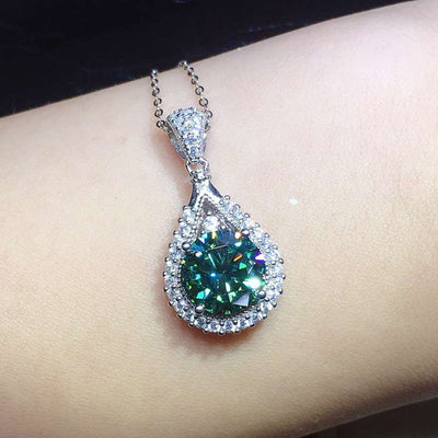 Colar com pendente em prata e cristal iridescente - Celiane