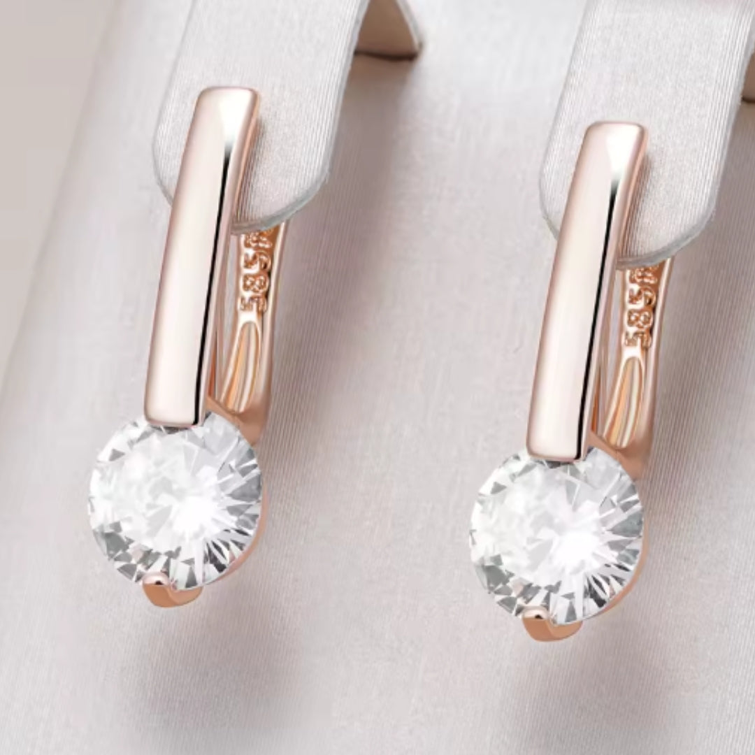 Brincos elegantes em cristal branco - Paloma