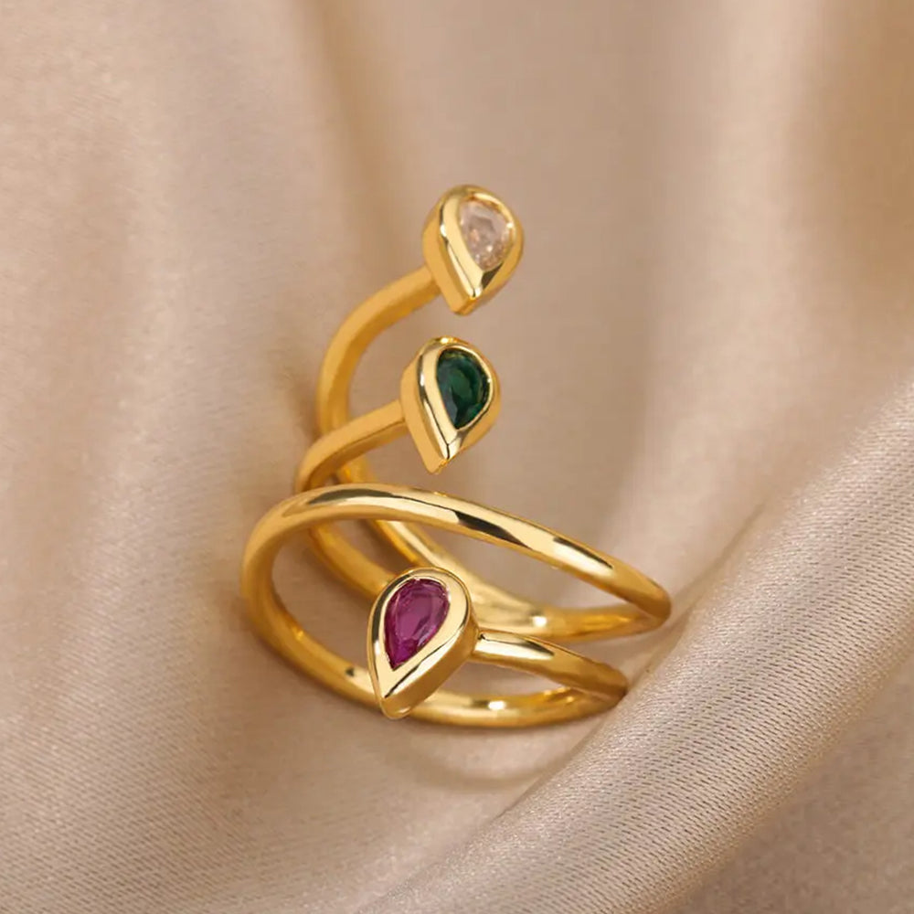 Anel Gemstone Twirls - Inaya