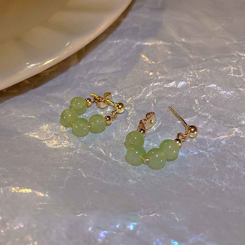 Brincos de argola com pérolas Lime Twist - Liora