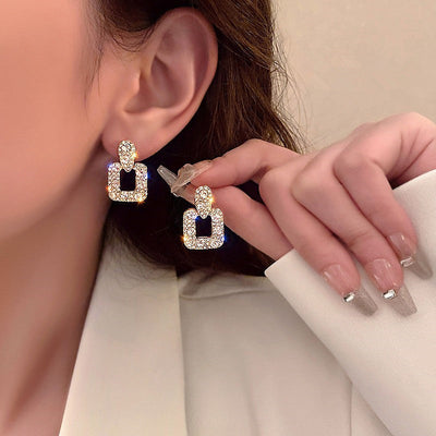 Brincos de cristal com pavé em gota - Shirin