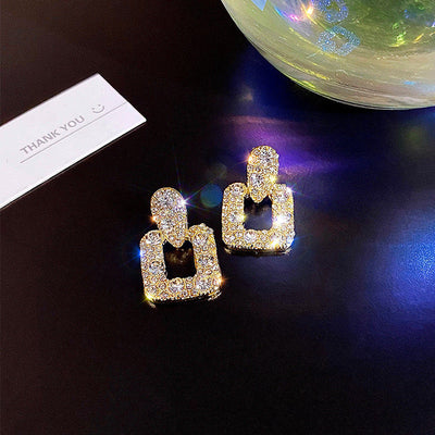 Brincos de cristal com pavé em gota - Shirin