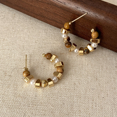 Brincos de argola Earthy Elegance - Lorena