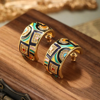 Brincos de argola Art Deco - Aphra