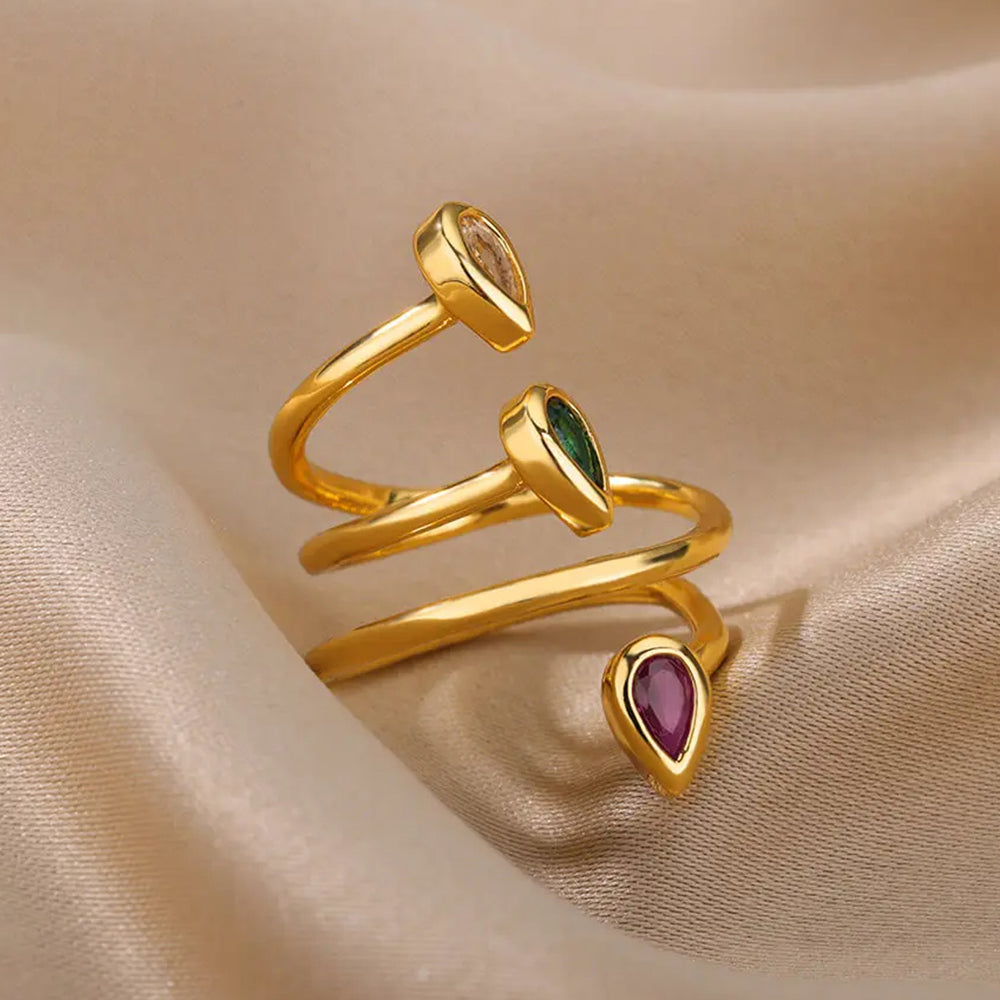 Anel Gemstone Twirls - Inaya