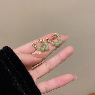 Brincos de argola com pérolas Lime Twist - Liora