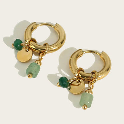 Brincos de argola com charme - Safira