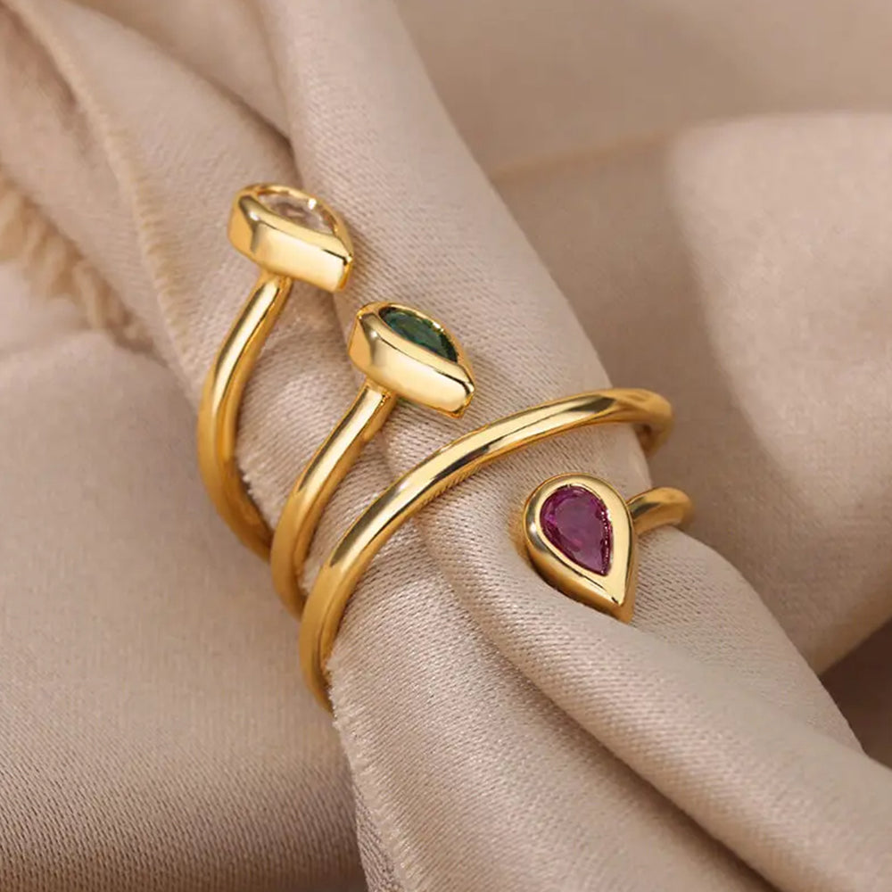 Anel Gemstone Twirls - Inaya