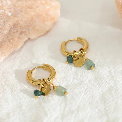 Brincos de argola com charme - Safira