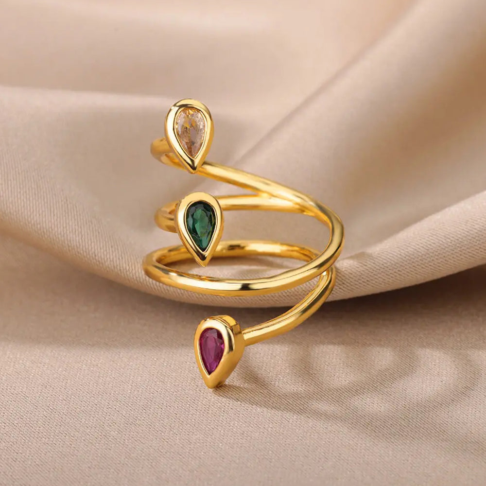 Anel Gemstone Twirls - Inaya