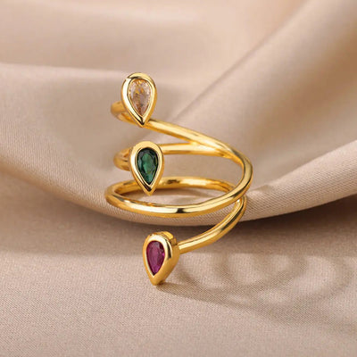 Anel Gemstone Twirls - Inaya