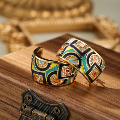 Brincos de argola Art Deco - Aphra