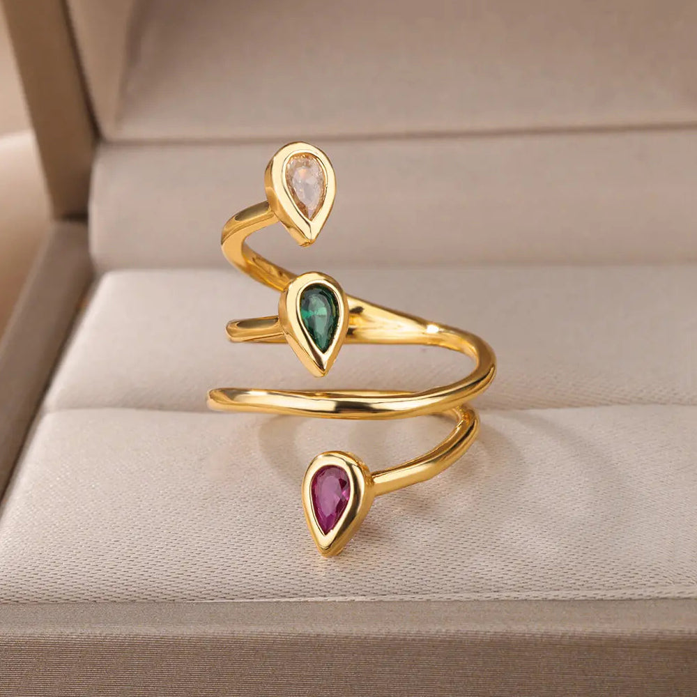 Anel Gemstone Twirls - Inaya