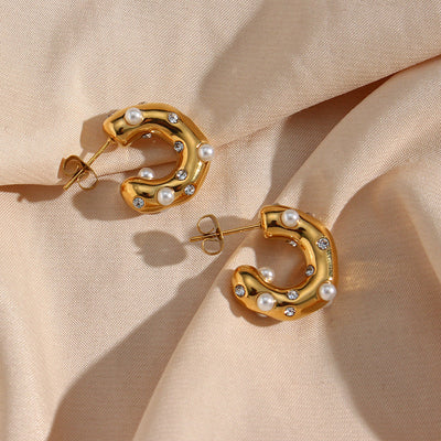 Brincos de pérolas pontilhadas - Oriana