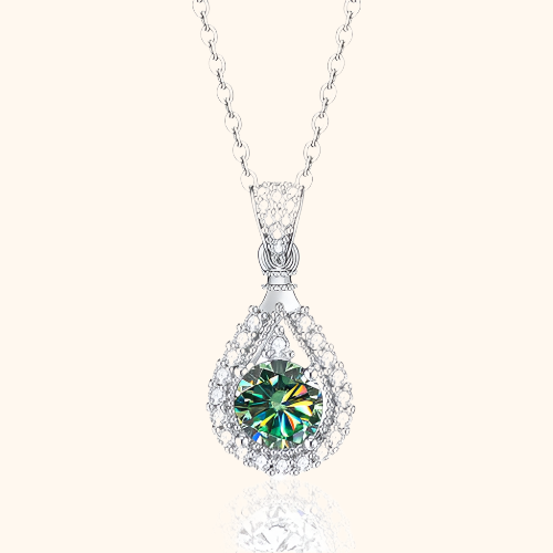 Colar com pendente em prata e cristal iridescente - Celiane