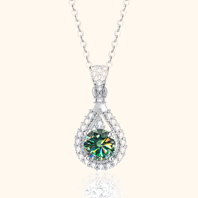 Colar com pendente em prata e cristal iridescente - Celiane