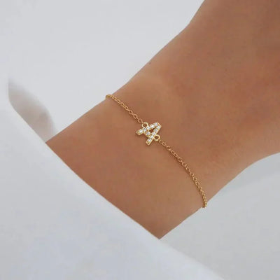 Pingente de iniciais com zircões para pulseira ou colar - Beatrice
