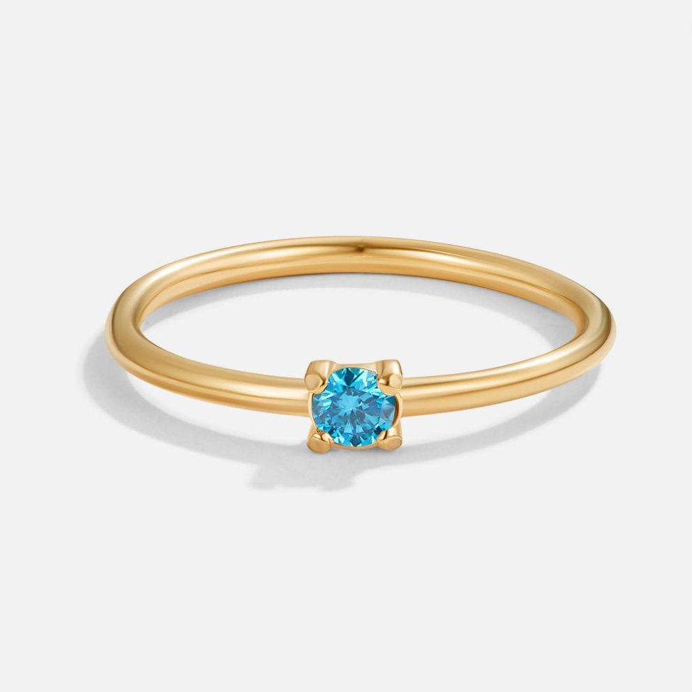 Anel para mulher com pedra do mês dezembro em ouro – Nora