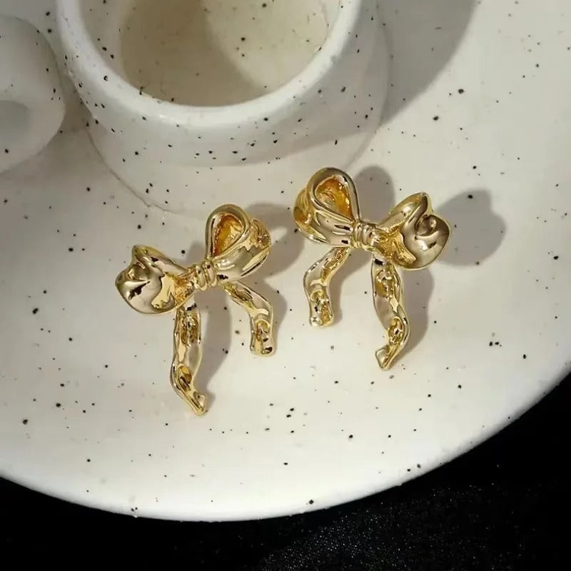 Brincos duplos com laço - Leila