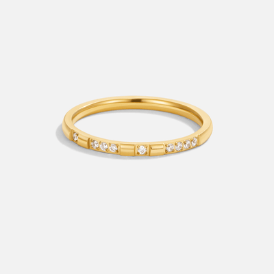 Anel para mulher com cristais em ouro – Bruna