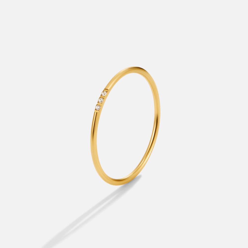 Anel para mulher com cristais em ouro – Querida