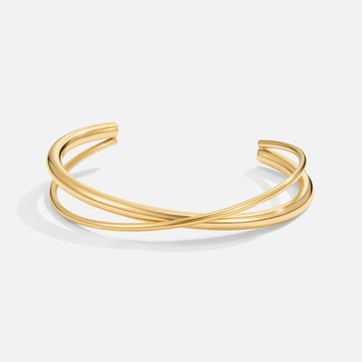 Pulseira aberta rígida com linhas entrançadas - Winona