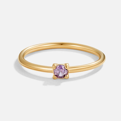 Anel para mulher com pedra do mês fevereiro em ouro – Aria