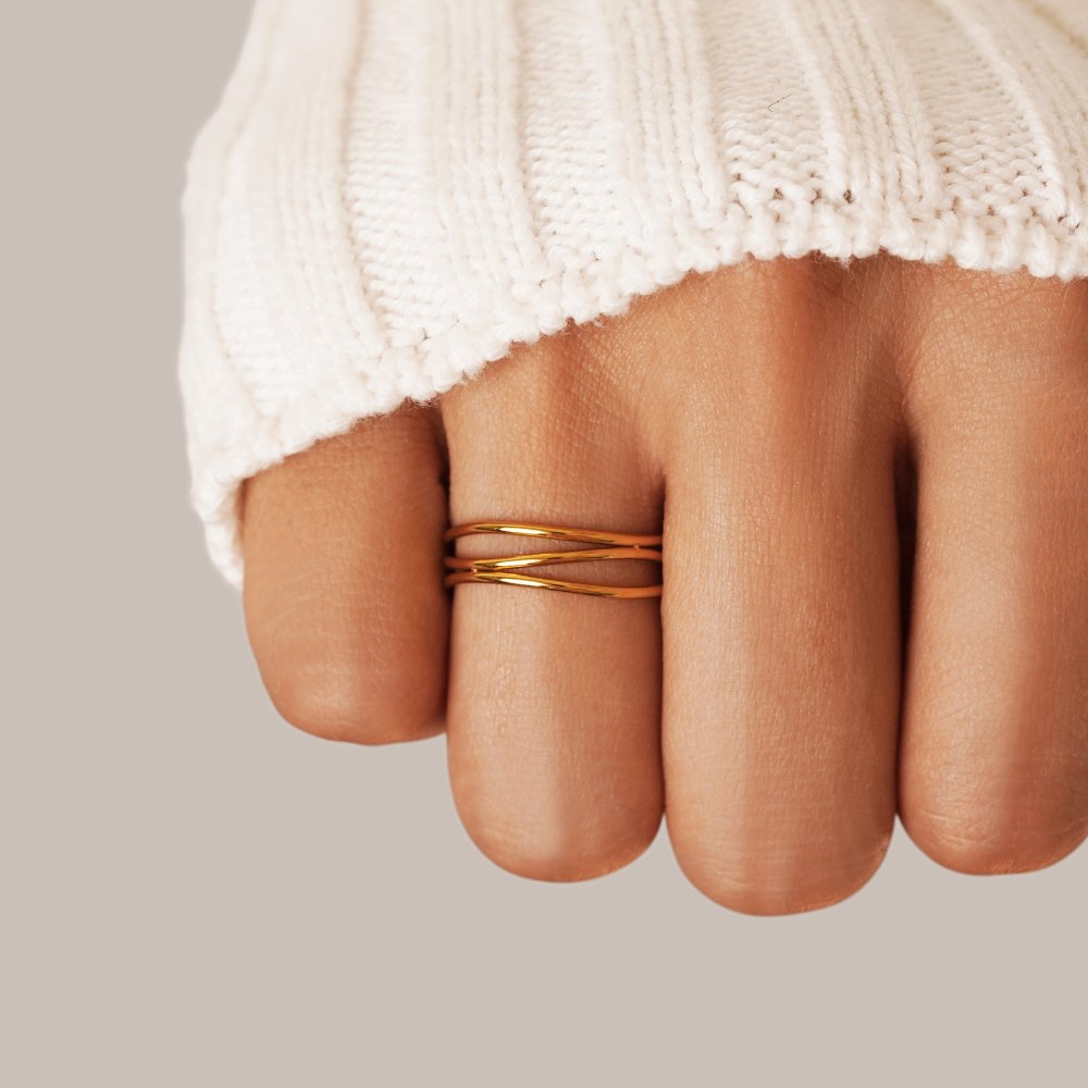 Anel para mulher motivo infinito em ouro – Ximena