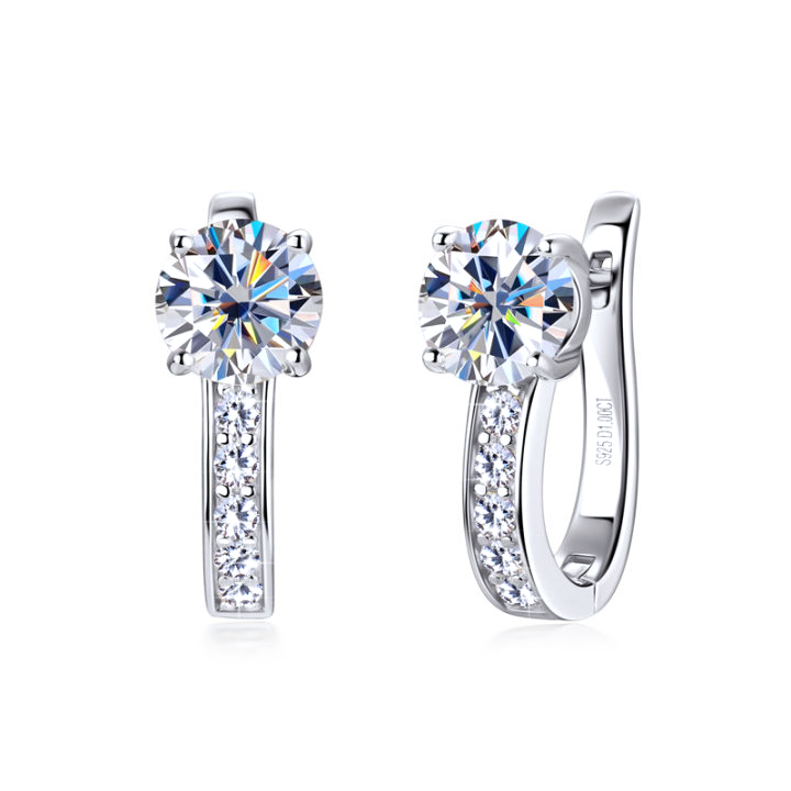 Brincos de lóbulo em moissanite - Nimue